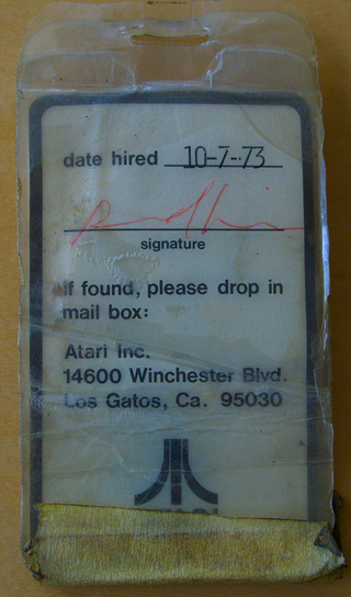Illustration for article titled Welcome to Atari, Sir, Here's Your 1973 ID badge
